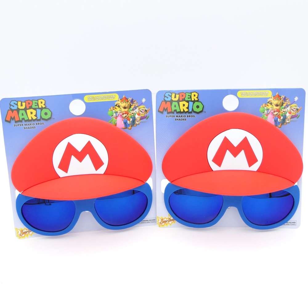 Sun-Staches Super Mario Bros. Kids Sunglasses Shades 2 Pack 100% UV Protection